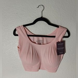 TRUE Body Lift Boat Neck Plein Bonnet Pink Full Cup Wireless Bra Women's 2X NWT